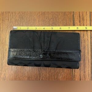 Signature Coach Patent Leather Black Wallet